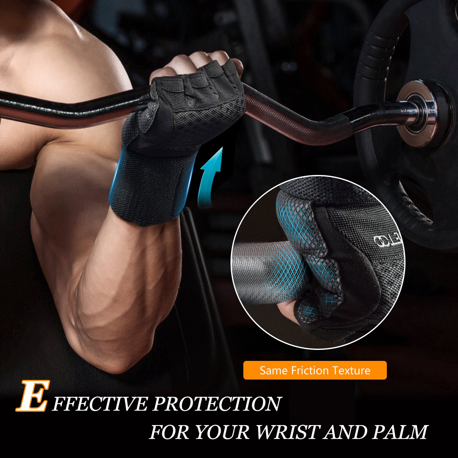 FREETOO® DeadLifts Workout gloves with Integrated Wrist Wraps Padded Grip