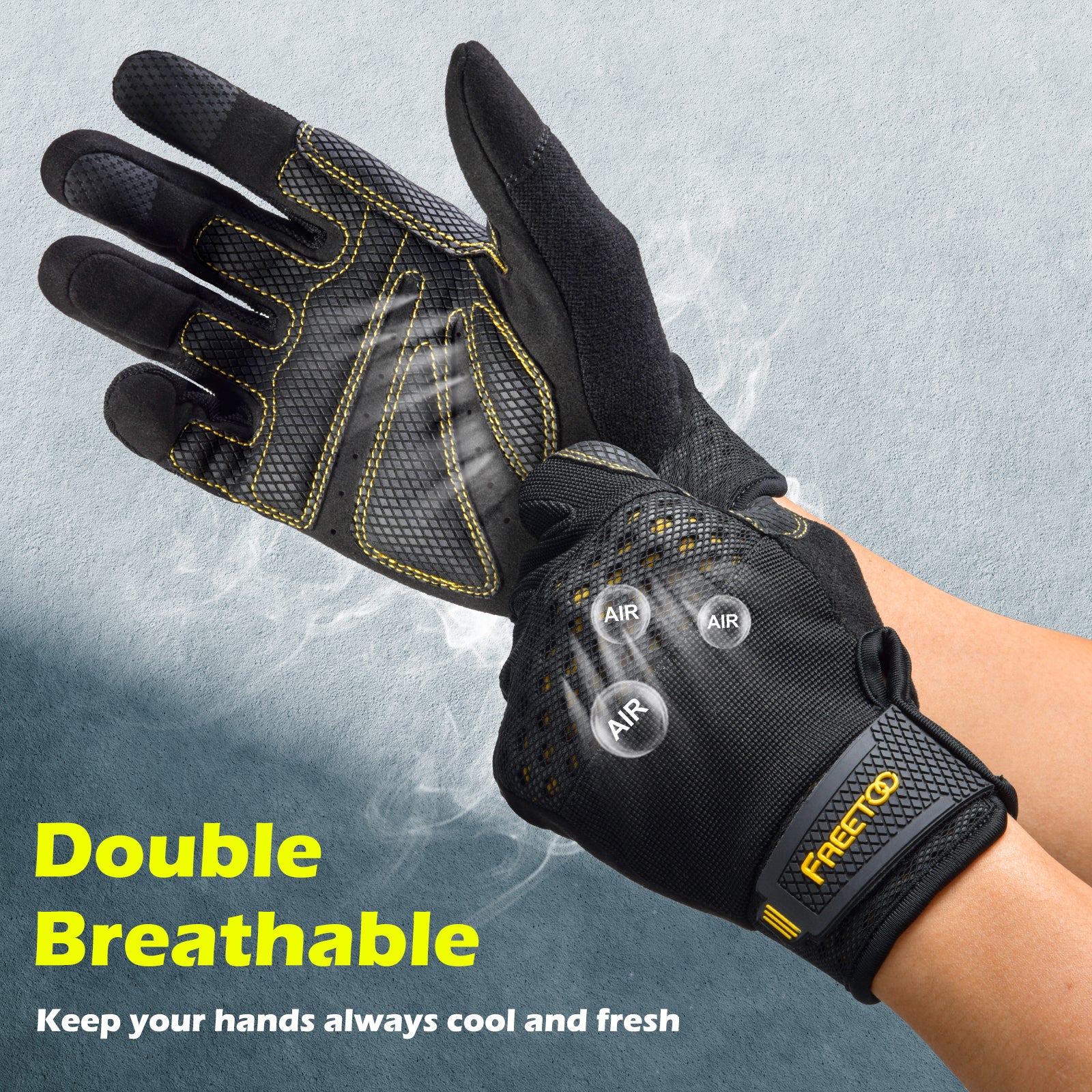 FREETOO® Breathable Safety Utility Mechanic Working Gloves for Men&Women