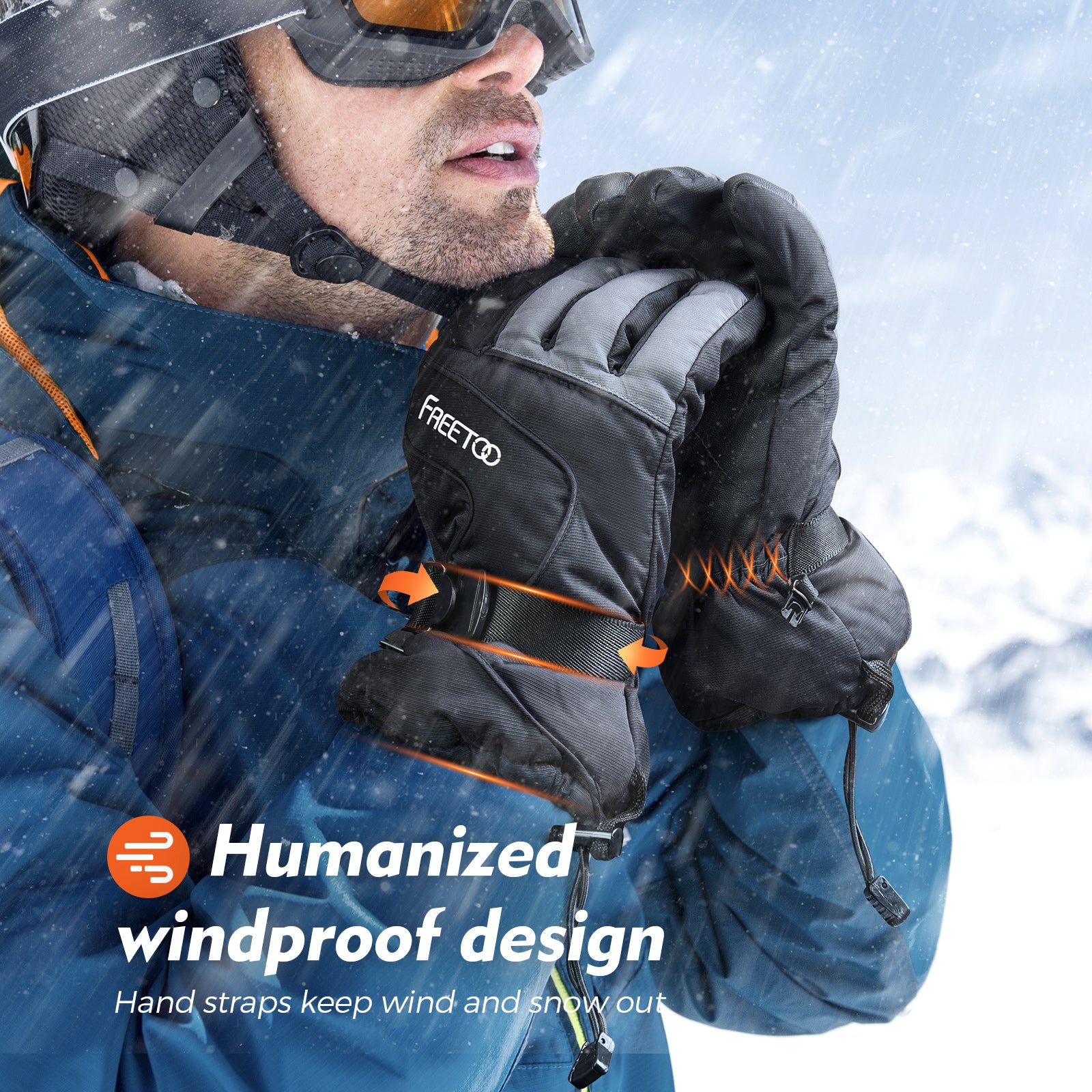 FREETOO® Waterproof and Windproof Winter Skiing Gloves