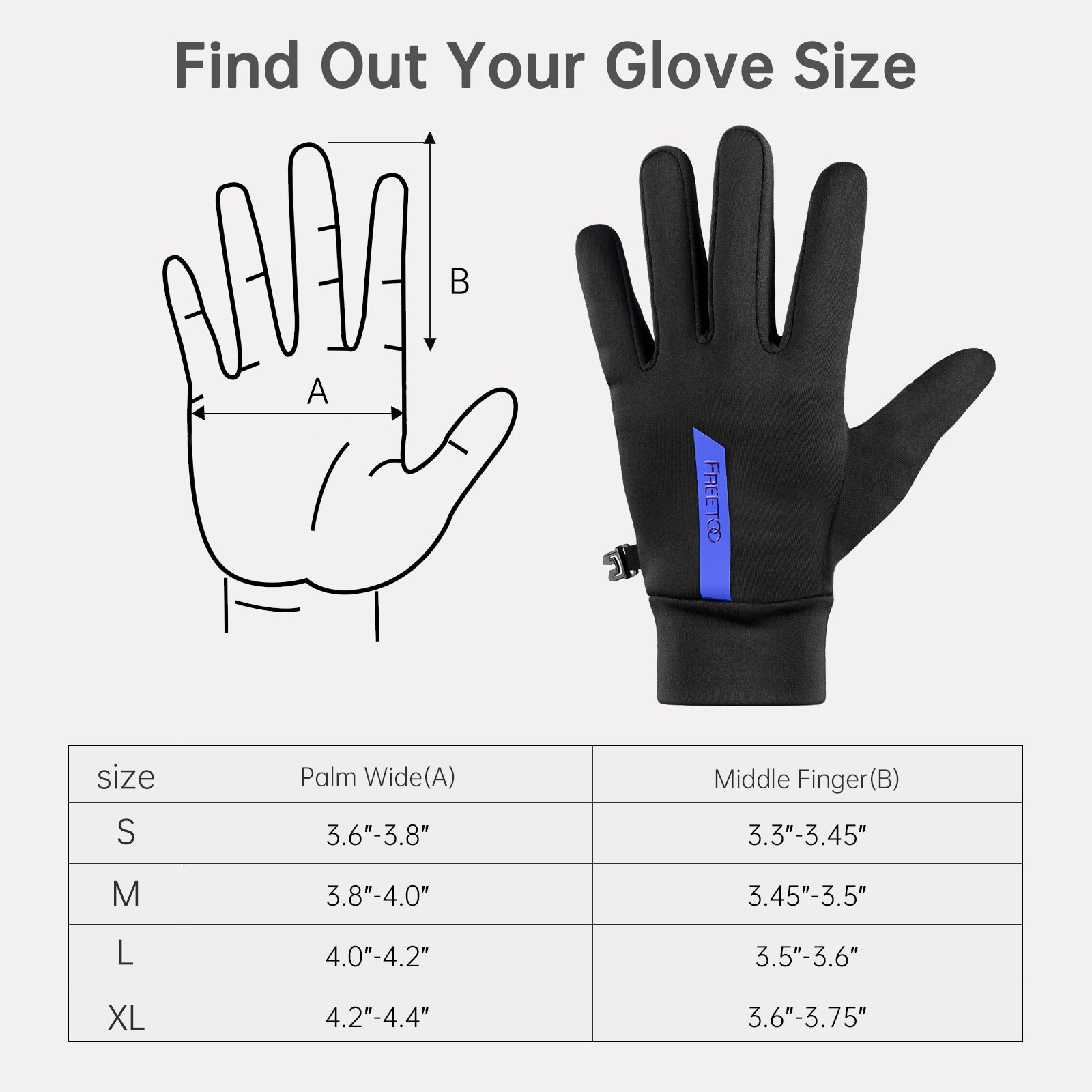 Freetoo® Winter Warm Full Finger Touchscreen Driving Workout Gloves for Men
